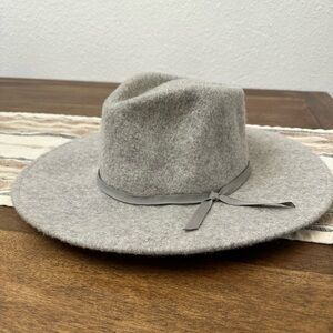 Gray wide brim hat